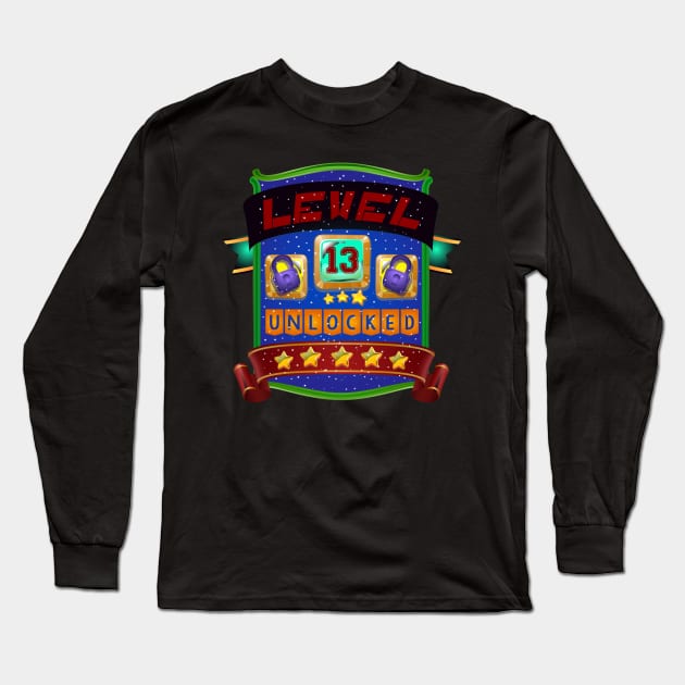 13th Birthday Thirteenth Birthday Gamer Long Sleeve T-Shirt by fromherotozero